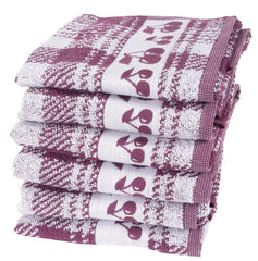 Keukendoekenset - 6 stuks - Kers Bordeaux