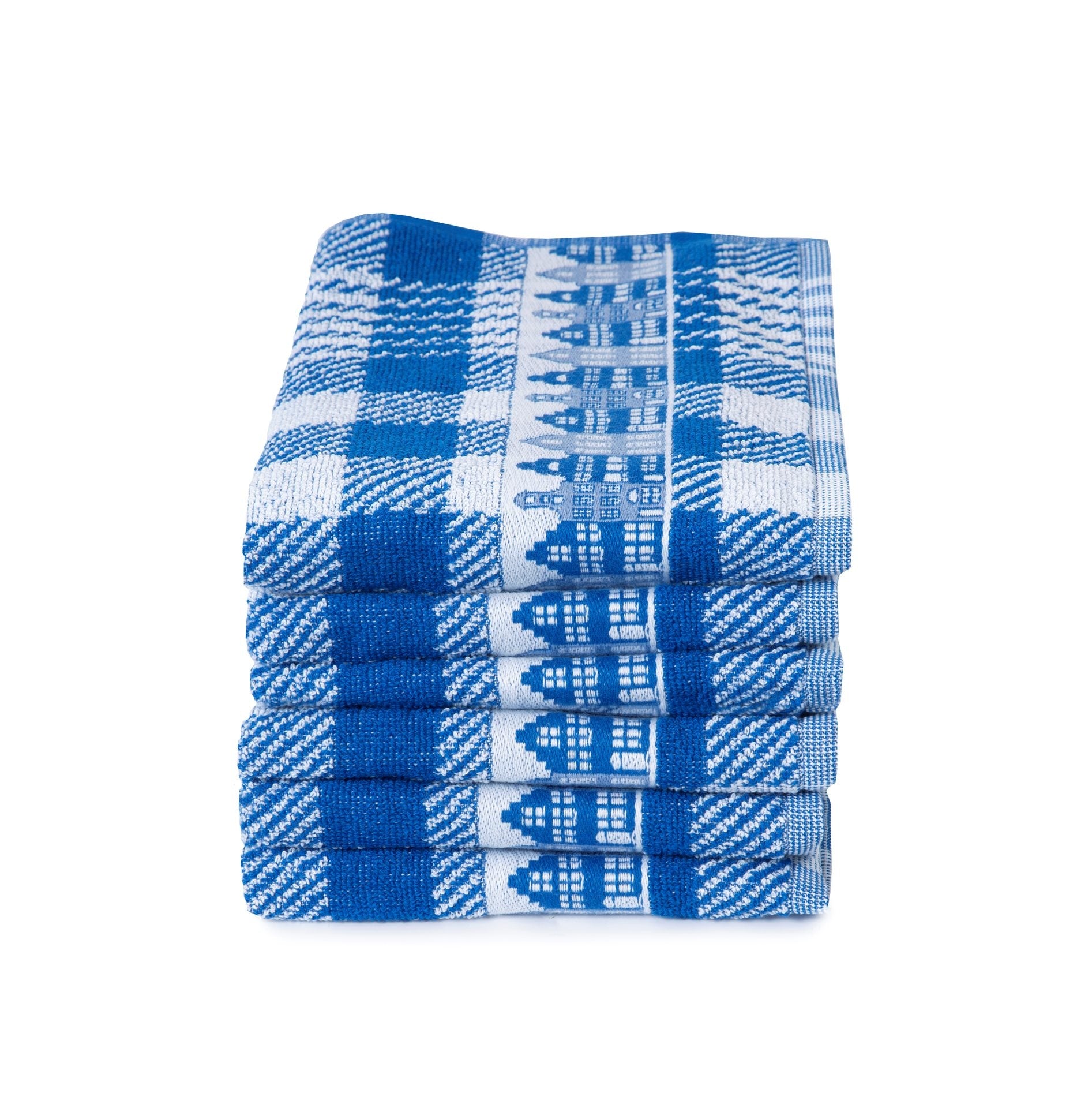 Keukendoekenset - 6 stuks - Huizen Blauw