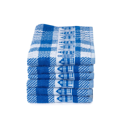Keukendoekenset - 6 stuks - Huizen Blauw