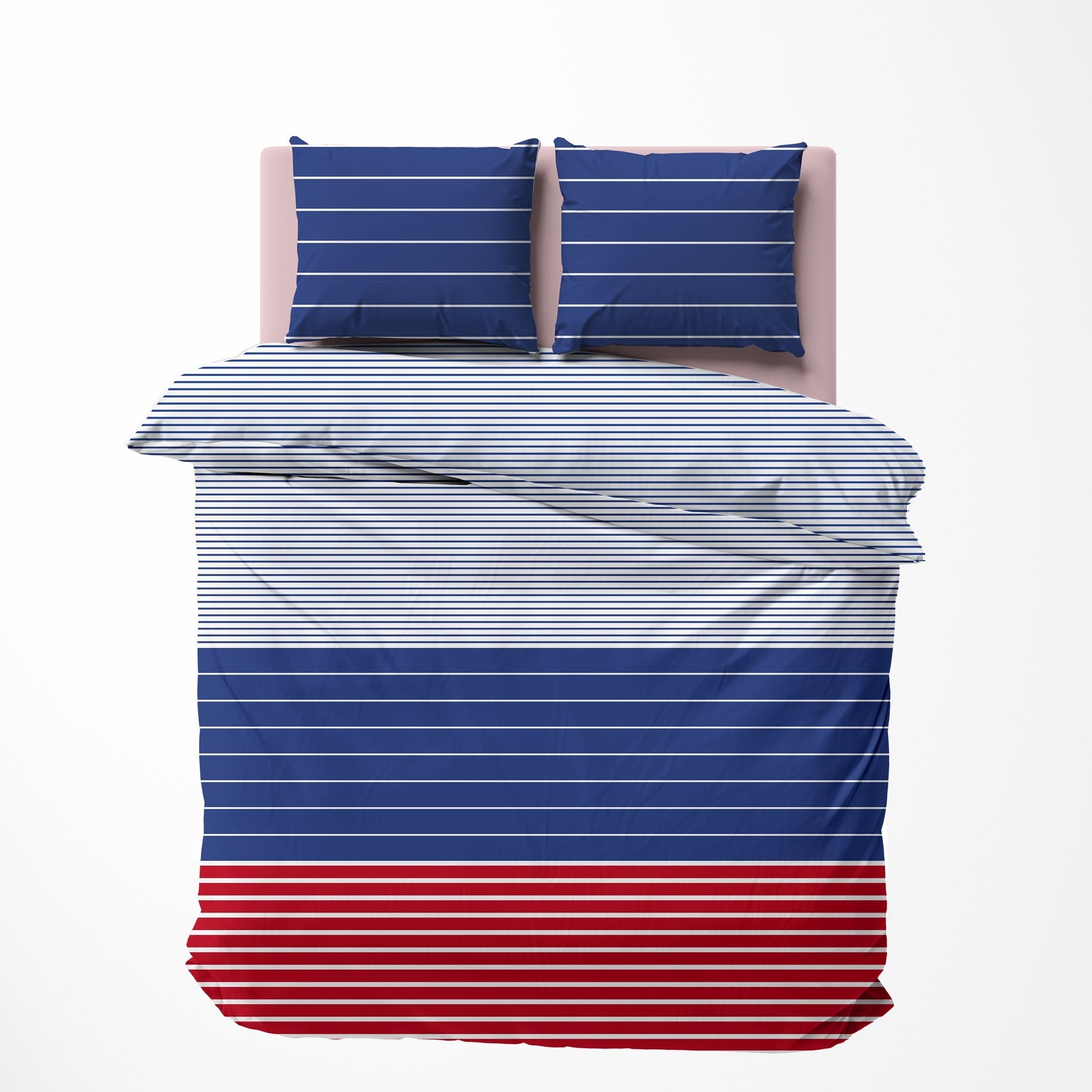 Ranforce Katoenen Dekbedovertrekset - Moonrise Blauw Rood