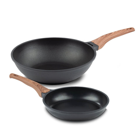 Black Line Koekenpan 24cm + wokpan 30cm