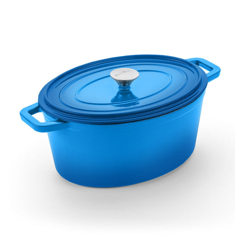 Gietijzeren Ovale Pan - Blauw - 31 cm