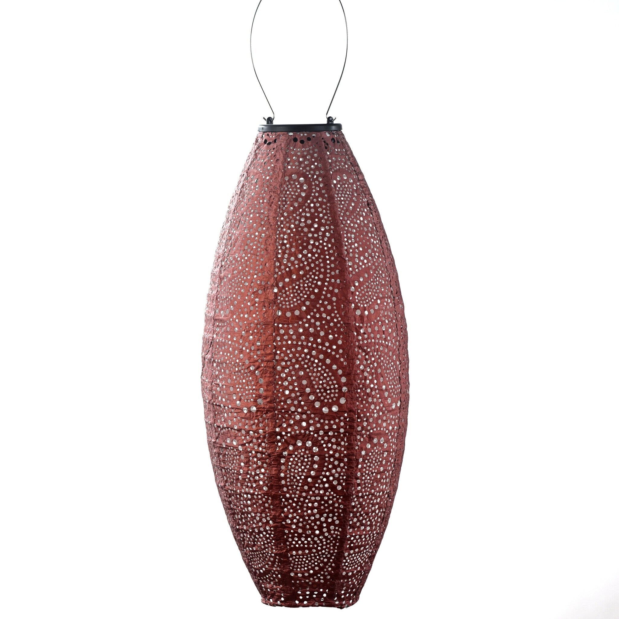 Solar Lampion Paisley Long Oval - 20 cm - Koper