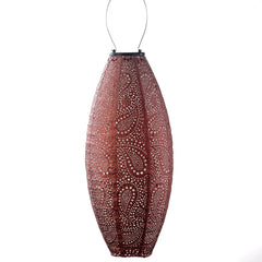 Solar Lantern Paisley Long Oval - Copper