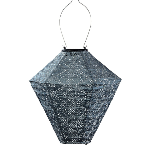 Solar Lampion Lace Diamond - 28 cm - Grijs Blauw
