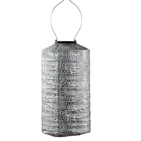 Solar Lampion Occult Cylinder - 18 cm - Zilver