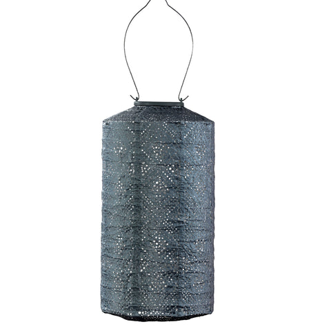 Solar Lampion Topaze Cylinder - 18 cm - Grijs Blauw