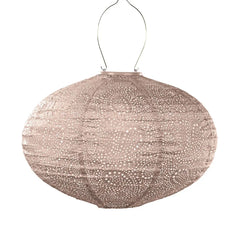 Solar Lantern Paisley Oval - Soft Blush