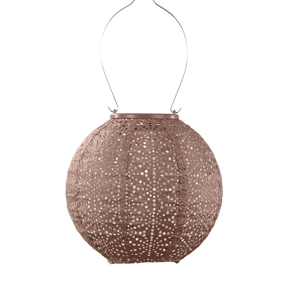 Solar Laterne Sashiko Rund - Mokka Mousse