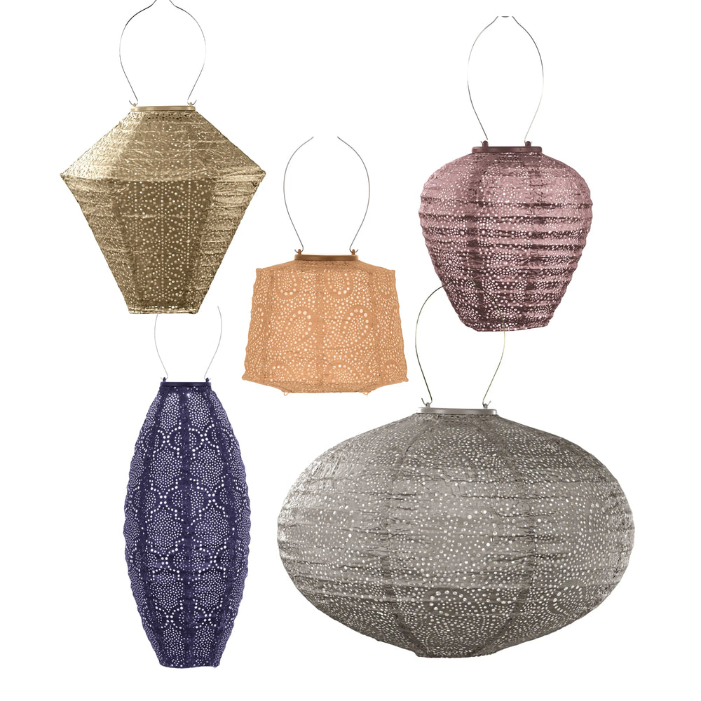 Solar-Außenlampions Bora Bora Set – 5 Stück