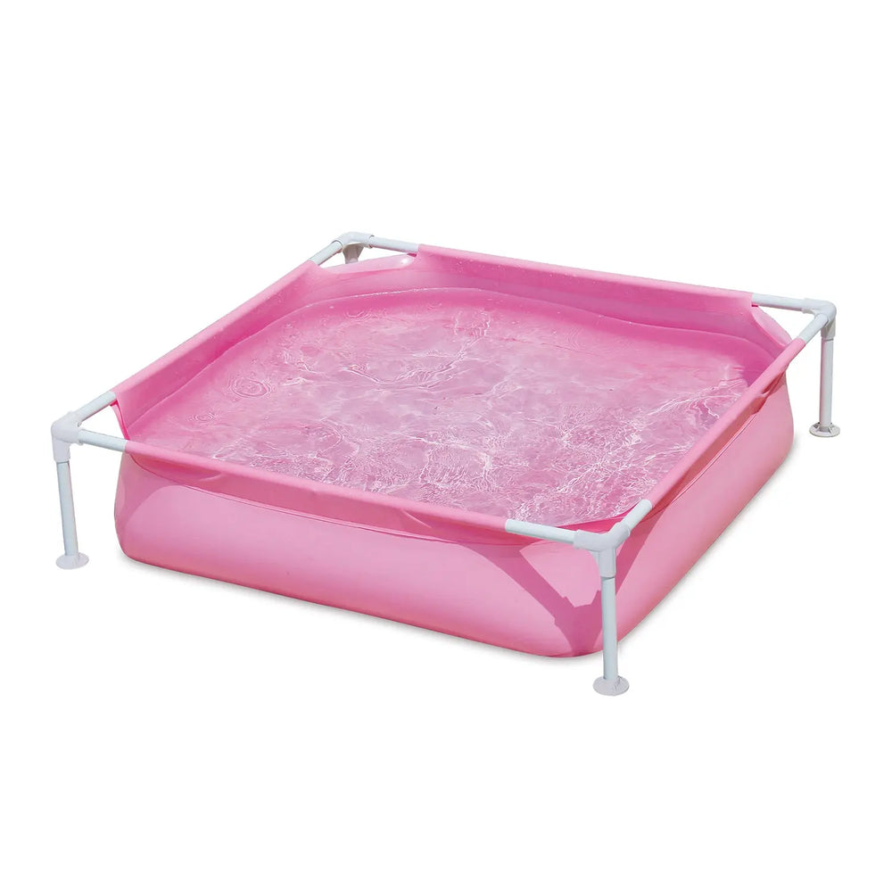 Rahmenpool quadratisch - 122 x 122 x 30 cm - Rosa