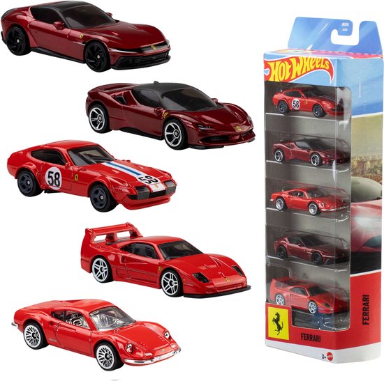 Hot Wheels Diecast Ferarri 5 - Pack