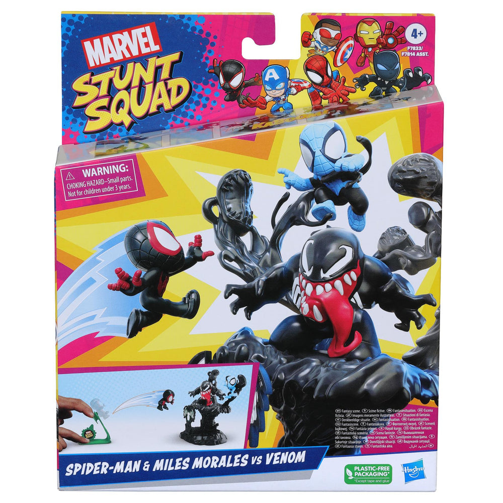 Marvel Stunt Squad Speelset Venom Vs Miles Morales Middel Asst
