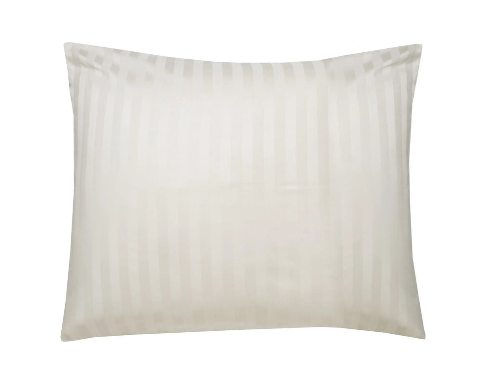 Gestreifte Satin-Kissenbezüge (2 Stück) - 60x70 cm - Natur