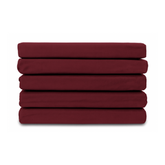 100 Katoensatijnen Hoeslaken Bordeauxrood