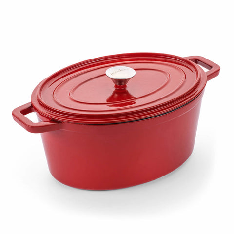 Gietijzeren Ovale Pan - Rood - 31cm