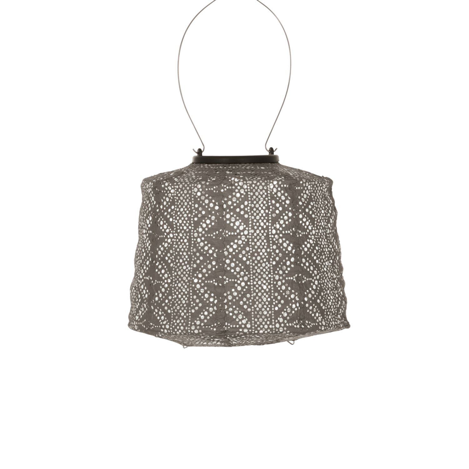 LUMIZ Solar Lampion Lace Lamp - 20 cm - Taupe