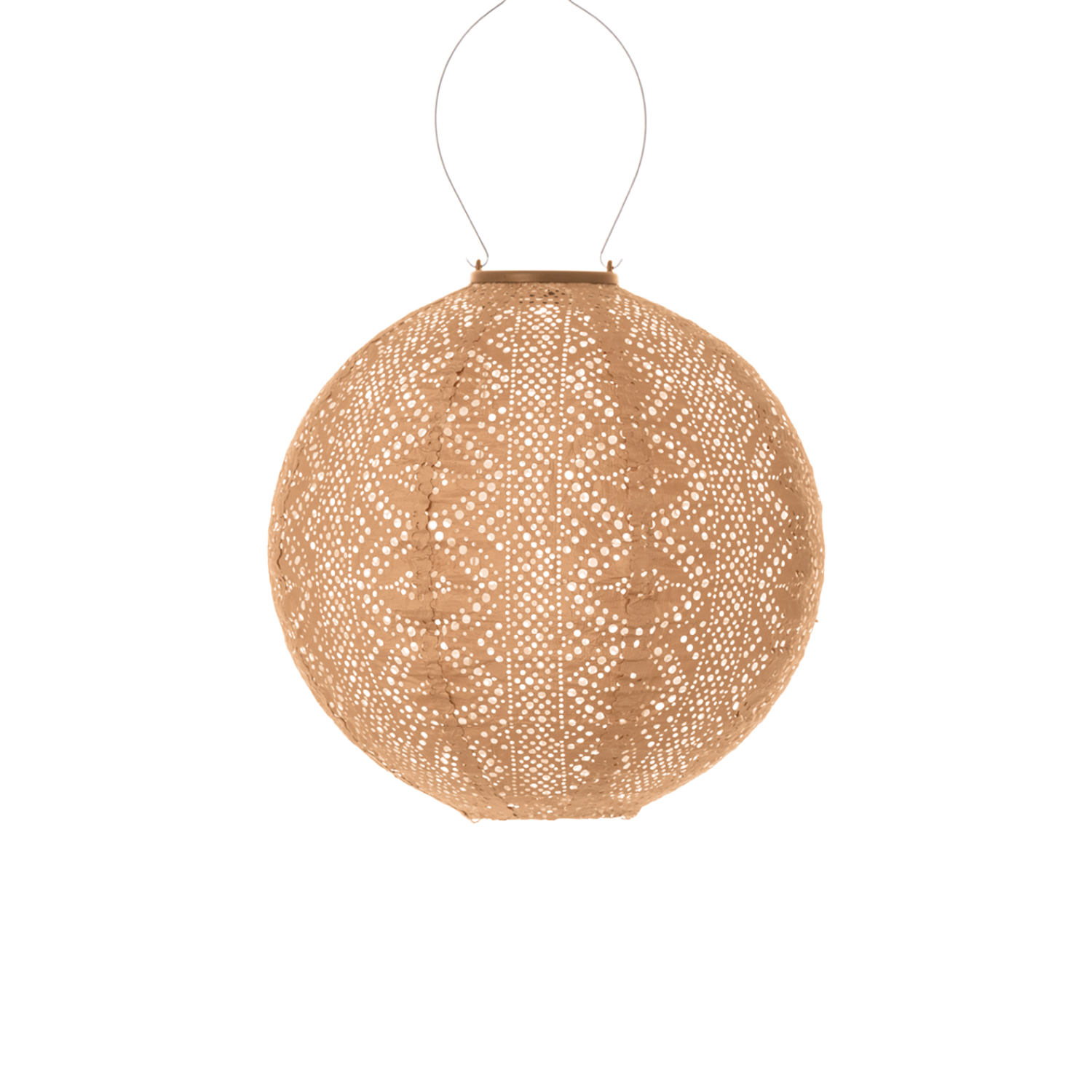 LUMIZ Solar Lampion Lace Rond - 30 cm - Abrikoos