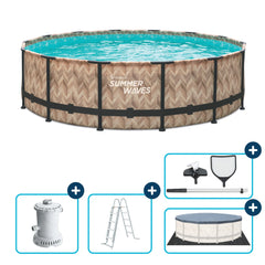Frame Pool - 427 cm - Light Brown - with filter pump and accessories