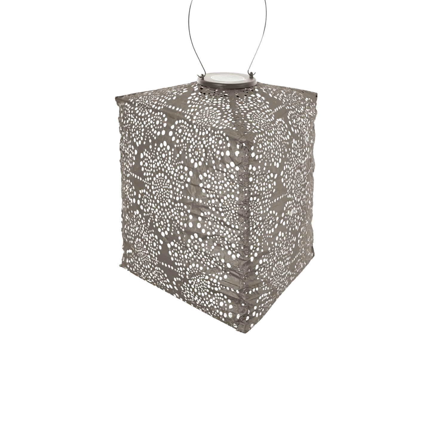 LUMIZ Solar Lampion Fiore Triangle - 28 cm - Taupe