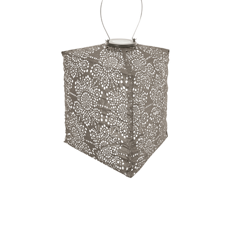 LUMIZ Solar Lampion Fiore Triangle - 28 cm - Taupe