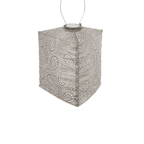 LUMIZ Solar Lampion Paisley Triangle - 28 cm - Licht Taupe