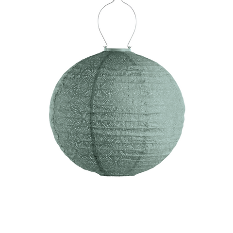 LUMIZ Solar Lampion Tigres Rond - 40 cm - Sage Green
