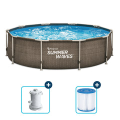 Hexagonal Frame Pool - 366 cm - with filter pump and accessories