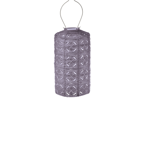 LUMIZ Solar Lampion Mandela Cylinder - 18 cm - Lichtpaars
