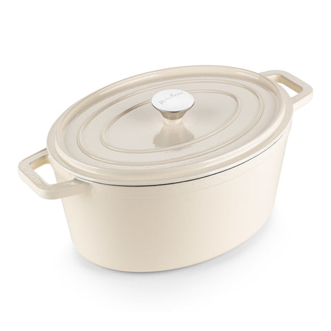 Gietijzeren Ovale Pan - Wit - 31cm