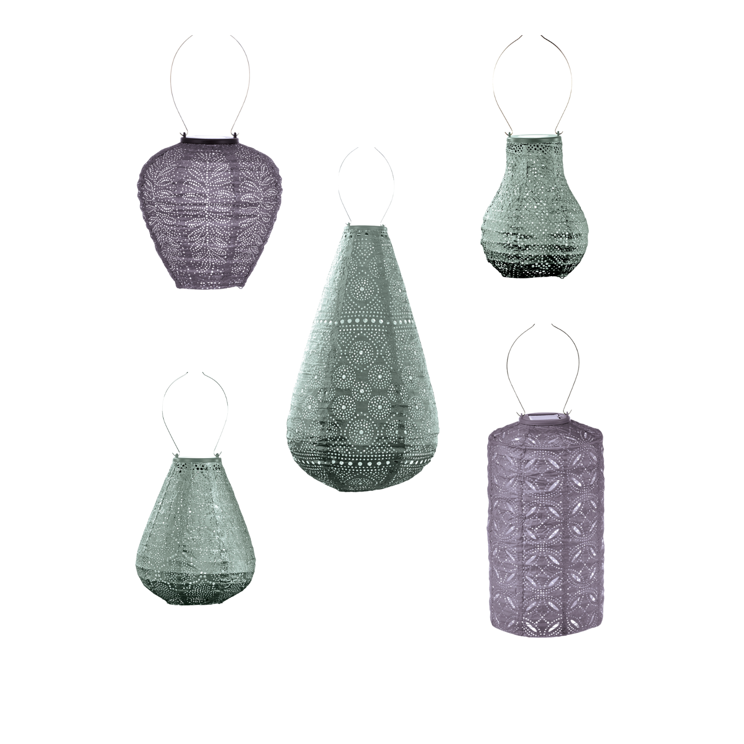 Lumiz Solar Buitenlampionnen Toscana Set - 5 stuks