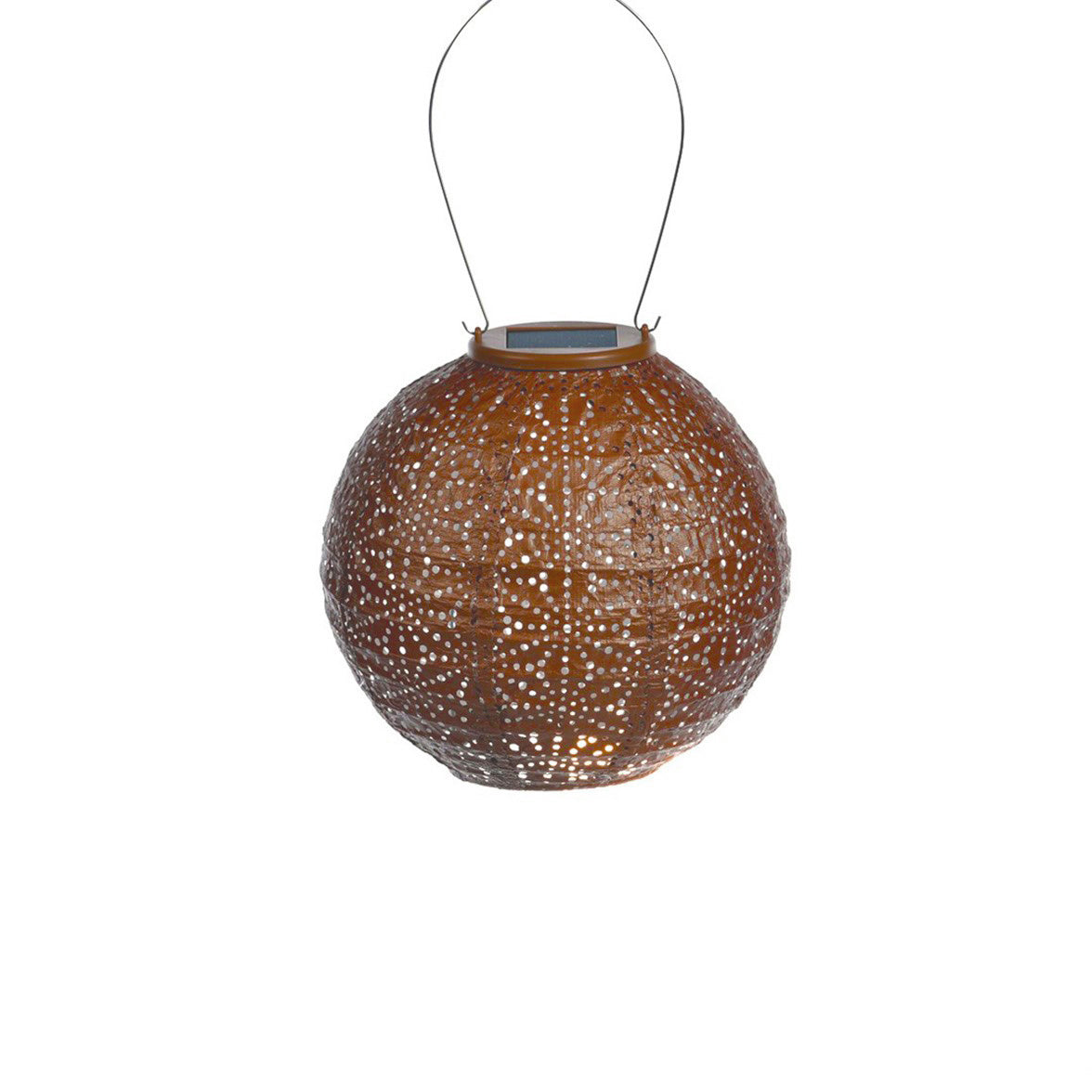 Solar Lampion Sashiko Rond - Solar tuinverlichting - 20 cm - Koper