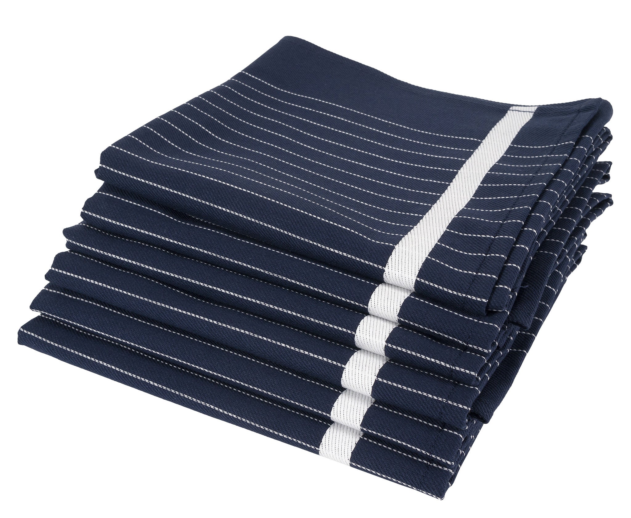 100% Katoenen Theedoekenset 6 stuks Pine streep navy