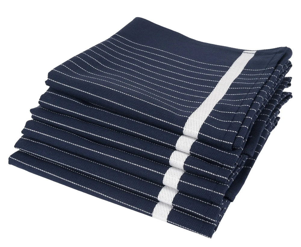 100% Cotton Tea Towel Set of 6 Sky Line Dark Blue