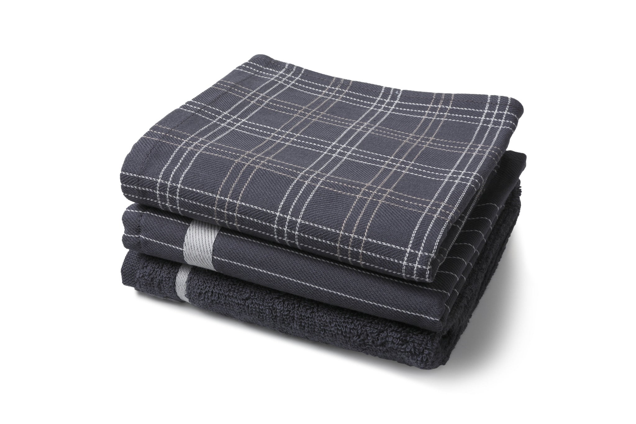 100% Katoenen Keukentextiel Mix&Match Antraciet - 60x65 & 50x55