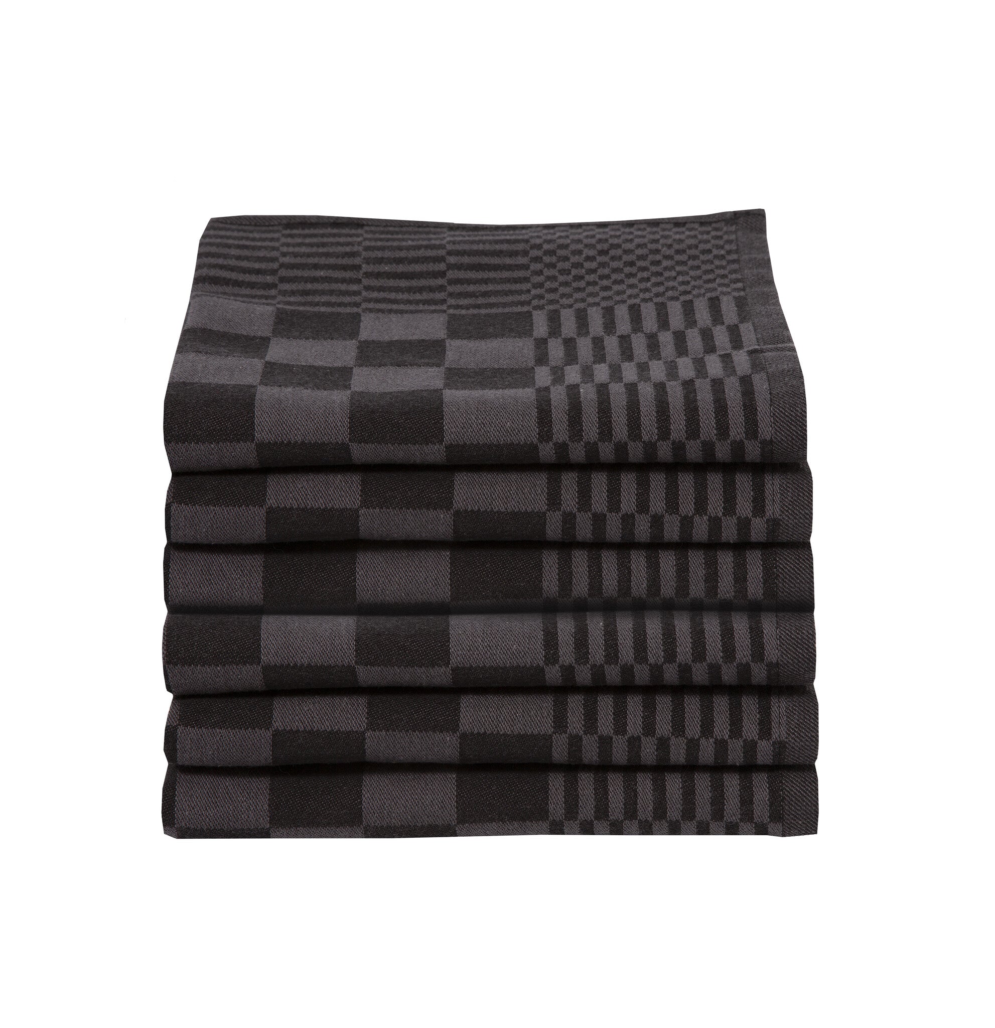 Theedoekenset - 6x Theedoeken - Chess Zwart
