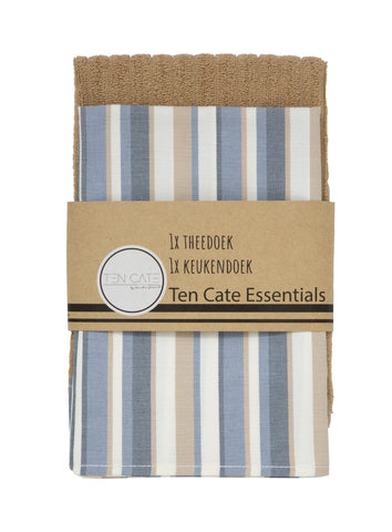Essentials - Keukendoekenset - Blauw/Zand