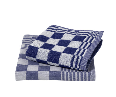 Keukenset - 1x Keukendoek & 1x Theedoek - Chess Blauw