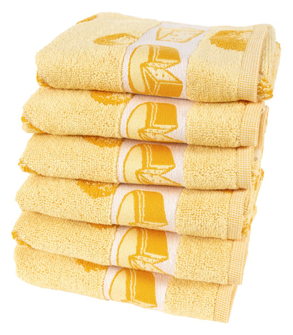 100% Katoenen Keukentextiel Set 6 stuks Cheese Geel