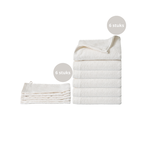 Ten Cate 6 stuks Handdoeken 50x100 cm + 6 stuks washandjes - Wit