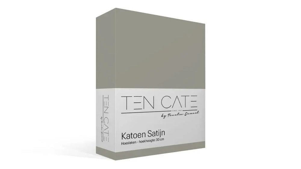 100% Cotton Sateen Fitted Sheet - Grey