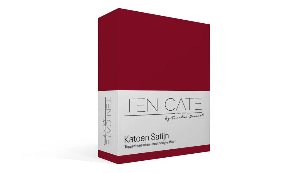 100 % Baumwollsatin Topper Spannbetttuch - Rot