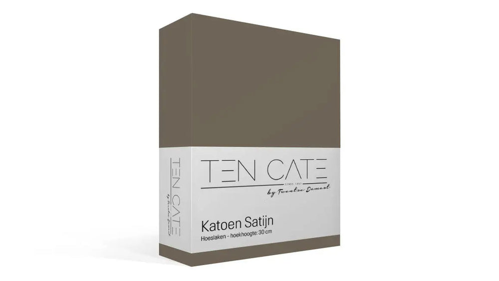 100 % Baumwollsatin-Spannbettlaken – Taupe