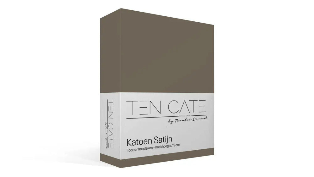 100% Cotton Sateen Topper Fitted Sheet - Taupe