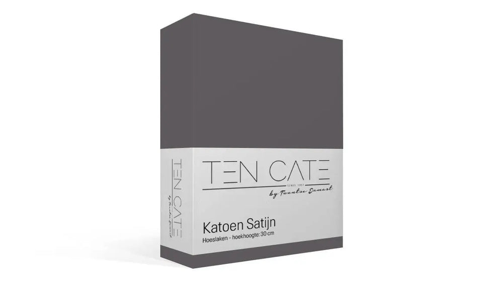 100% Baumwoll-Satin-Spannbetttuch - Anthrazit