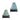 Lumiz Solar Buitenlampionnen Whitehaven Set - Tulip lampionnen inclusief 2 metalen platen - Sage Green - Grijs Blauw