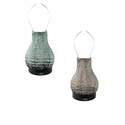 Lumiz Solar Buitenlampionnen Sunset Beach Set - inclusief 2 metalen small ringen - Sage Green - Taupe