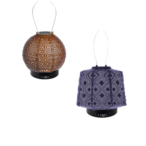 Lumiz Solar Buitenlampionnen Usedom Island Set - inclusief 2 metalen small ringen - Koper - Future Dusk