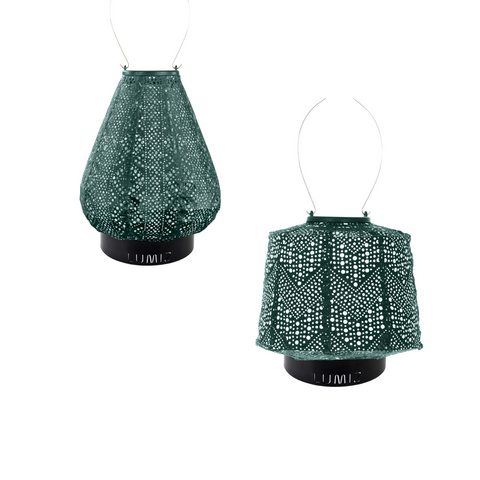 Lumiz Solar Buitenlampionnen Honopu Beach Set - inclusief 2 metalen small ringen - Groen