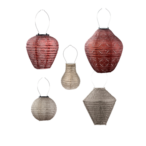 Lumiz Solar Buitenlampionnen Valencia Set - 5 stuks